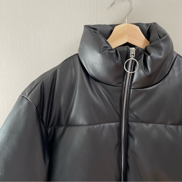 NWT Truth by Republic Faux Leather Puffer Jacket - Picture 3 of 10